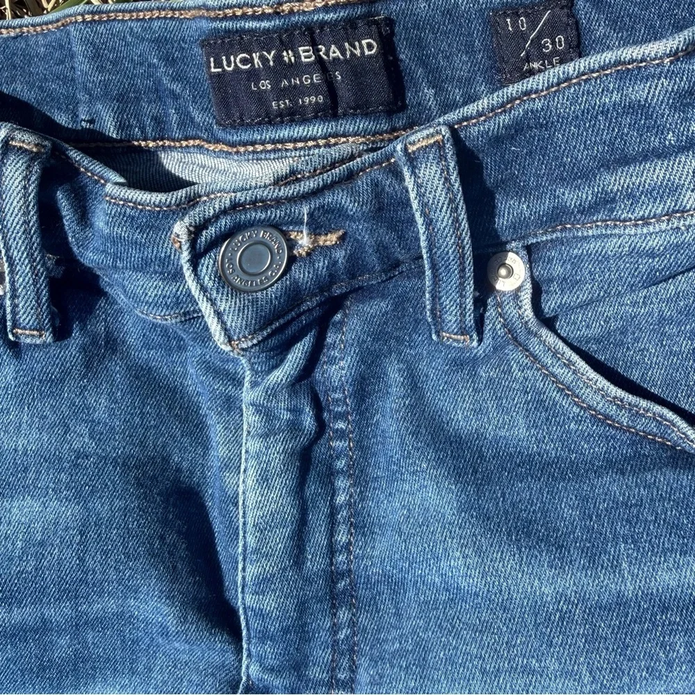 Lucky Brand Blue Jeans Mid Rise Fringed Bridgette Y2K - Picture 2 of 10